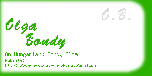 olga bondy business card